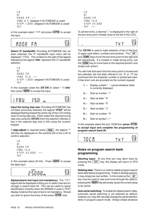 Page 52PAGE  52          AR5000 OPERATING MANUAL
LO
HI
MODE FM  
