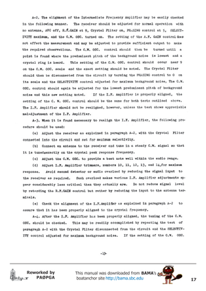 Page 1717
Reworked by
PAØPGAThis manual was downloaded from BAMA’s
 boatanchor site http://bama.sbc.edu       