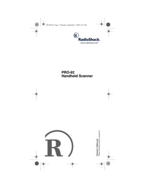 Page 1Owner’s ManualPlease read before using this equipment.
PRO-92
Handheld Scanner
20-522b.fm  Page 1  Thursday, September 7, 2000  9:41 AM 