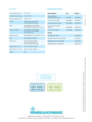 Page 8Rohde & Schwarz GmbH & Co. KG ⋅ Mühldorfstraße 15 ⋅ 81671 München ⋅ Germany
P. O. B. 80 14 69 ⋅ 81614 München ⋅ Germany ⋅ Telephone +49  89 41 29-0 ⋅ Fax +49  89 41 29-132 47 ⋅ www.rohde-schwarz.com
Printed in Germany (U sk)
R&S ® is a registered trademark of Rohde & Schwarz GmbH & Co. KG · Trade names are trademarks of the owners 
PD 0758.0716.32 ⋅ Monitoring Receiver R&S
® ESMB ⋅ Version 03.00 ⋅ September 2003 ⋅ Data without tolerance limits is not binding ⋅ Subject to change 
Ordering information...