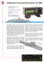 Page 1Underwater Communication System UT 2000Underwater Communication System UT 2000Underwater Communication System UT 2000The UT 2000 is a compact microprocessor controlled signal-to-noise ratio at a high transmission band width. 
multifunction underwater acoustic system with To cover the frequency range from 1 to 60 kHz it is 
graphic EL display and keyboard. It offers besides the necessary to operate the system with sets of 
obligatory telephony and telegraphy modes a large transducers; low frequency for...