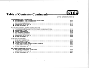 Page 111T nue 
PROGRAMMING LEAST COST ROUTING 
@ PROGRAMMING LEAST COST ROUTING (OBJECTIVES) ..................................... 2.183 
. 
PROGRAMMING LEAST COST ROUTING ................................................. 
2.184 
. CMC COMMAND SUMMARY ........................................................... 2.186 
. LABORATORY ACTIVITY (2.10) ......................................................... 
2.187 
. REVIEW EXERCISE (2.10) .............................................................. 
2.192...