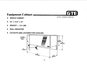 Page 13SINGLE CABINET 
34” x 14.6” x 16” 
WEIGHT 
- 121 LBS. 
WALL MOUNTED 
CUTOUTS AND LOUVERS FOR COOLING 
11 26” 
286mm 
1 
486 
6” .4m  