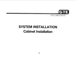 Page 45TEM INSTAL ATION 
Cabinet Installation 
1.38  