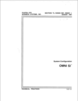 Page 375FUJITSU GTE
BUSINESS SYSTEMS, INC.SECTION TL-130500-1001 ISSUE 1
AUGUST 1987
TECHNICAL PRACTICESSystem Configuration
aviN1 $I” 