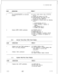 Page 157TL-130100-1001
STEPOPERATIONRESULT2Plug handse~headset into Attendant
Console.(a) If not in night answer mode, STAFFED
LED on.
(b) ALARM LED flashes at 60 IPM.
(c) INITIALIZATION LED flutters for 30
seconds (all other 
LEDs off).
(d) Initialization is finished when the following
occurs:
1, INITIALIZATION LED off.
2. NIGHT ANSWER 1 appears on
display.
3. 
NITE ANSW LED on.
4. ALARM LED flashes.
3Depress NITE ANSW pushbutton.(a) STAFFED LED on.
(b) ALARM LED off.
(c) 
NITE ANSW LED off.
(d) NIGHT ANSWER 1...