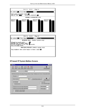 Page 111INSTALLATION AND MAINTENANCE MANUAL 4/005-8NT-based VP System Mailbox Screens 