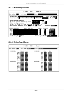 Page 645INSTALLATION AND MAINTENANCE MANUAL 4/0029-1229.2.11 Mailbox Page 2 Screen29.2.12 Mailbox Page 3 Screen 