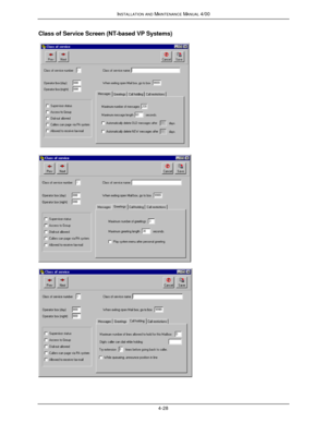 Page 93INSTALLATION AND MAINTENANCE MANUAL 4/004-28Class of Service Screen (NT-based VP Systems)
  