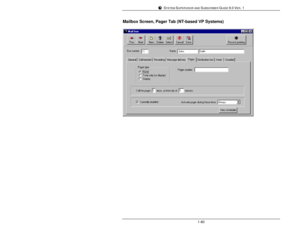 Page 89SYSTEM SUPERVISOR AND SUBSCRIBER GUIDE 9.0 VER. 11-80Mailbox Screen, Pager Tab (NT-based VP Systems) 