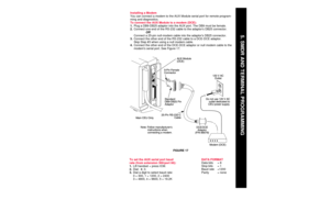 Page 11Installing a Programming Terminal, SMDR printer, PC, or Modem
The AUX Module DCE 9-pin male RS-232 serial port interfaces a program-
ming terminal, SMDR printer, PC (DTE), or a modem (DCE). A DB9-DB25 
adaptor is required. DTE connection requires a straight-thru RS-232 cable. 
DCE connection requires a DCE-DCE adaptor and a straight-thru RS-232 
cable OR a null modem cable.
Note:A null modem or RS-232 cable requires DB25 connectors. Gender of
the DB25 connectors depend on the adaptor and the terminal,...