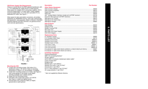 Page 199. PARTS LIST
CEU/Power Supply Site Requirements
Choose a central site for the MDF plywood backboard, with-
in 7Õ of a dedicated AC outlet and 25Õ of earth ground.
Allow space for multiple CEUÕs and power supplies. CEUÕs
must be located within 3Õ of each other. Power supplies
must be located within  6Õ of  the CEU and within 6Õ of a
dedicated AC outlet. See Figure 1.
Allow space for telco and station connectors, all ancillary
equipment (ie; BGM/MOH source, voice mail, external pag-
ing equipment), and...