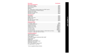 Page 209. PARTS LIST
CEU/Power Supply Site Requirements
Choose a central site for the MDF plywood backboard, with-
in 7Õ of a dedicated AC outlet and 25Õ of earth ground.
Allow space for multiple CEUÕs and power supplies. CEUÕs
must be located within 3Õ of each other. Power supplies
must be located within  6Õ of  the CEU and within 6Õ of a
dedicated AC outlet. See Figure 1.
Allow space for telco and station connectors, all ancillary
equipment (ie; BGM/MOH source, voice mail, external pag-
ing equipment), and...