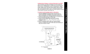 Page 94. BGM/MOH, PAGING, AND LOUD BELL
Installing Battery Backup (Optional)
One Valcom VPB-260 battery backup unit provides a CEU with short-term power
(2 hours - max.) during a commercial AC power failure. One per CEU max.
To install the VPB-260:
1.Mount the VPB-260 on the MDF backboard within 3 of the CEU. Follow
manufacturerÕs mounting instructions.
2.Power down the CEUÕs power supply.
3.Plug the VPB-260 3-pin female plug into the 3-pin male AUX POWER
connector on the CEU.
4.Plug the VPB-260 power cord...