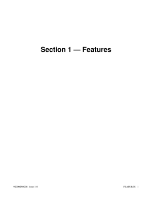 Page 31Section 1 — Features
92000SWG08  Issue 1-0FEATURES   1 