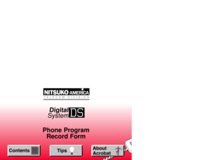 Page 1Digital
System
Phone Program
Record Form 