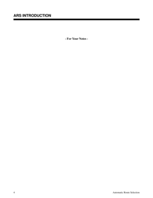 Page 595- For Your Notes -
Description
ARS INTRODUCTION
4Automatic Route Selection 