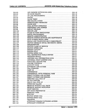 Page 5TABLE OF CO- IlVFIIVlTE 4096 Hybrid Xey Telephone System 
300.89 
300.90 
300.91 
300.92 
300.93 
300.94 
300.95 
300.96 
300.97 
300.98 
300.99 
300.100 
300.101 
300.102 
300.103 
300.104 
300.105 
300.106 
300.107 
300.108 
300.109 
300.110 
300.111 
300.112 
300.113 
300.114 
300.115 
300.116 
300.117 
300.118 
300.119 
300.120 
300.121 
300.122 
300.123 
300.124 
300.125 
300.126 
300.127 
300.128 
300.129 
300.130 
300.131 
300.132 
300.133 
300.134 
300.135 
300.136 
300.137 
300.138 
300.139...