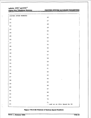 Page 418SYSTEM SPEED NUMEiERS 
46 
20 
47 
21 
48 
22 
49 
23 
24 
25 
26 
27 
29 
32 
42 50 
51 
52 
53 
54 
55 
56 
57 
58 
59 
60 
61 
62 
63 
64 
65 
66 
67 
68 
69 
70 
71 
. . . 
and so on thru Speed No 99 
FQurc77’543DB 
Printout ofSystcm8peedNumbcrs 
IESU~ 1. Janumy 1893 
77S-13  