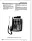 Page 160r 
the speakerphone, or the handset micro- 
phone when using the handset. 
ON/OFF button enables you to make a 
telephone call without lifting the handset. 
It turns the telephone on and off when 
using the speakerphone. 
HOLD button enables you to place an out- 
side caller on hold. OUTSIDE CALLS are announced by a tone 
signal repeated every 3.2 seconds. The corie- 
sponding outside line indicator will flash 
slowly. 
INTERCOM CALLS can be tone ringing orvoice 
announce. If it is voice announced, the...