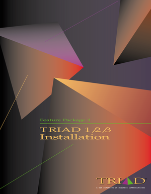 Page 1Feature Package 3
TRIAD 1/2/3
Installation
a  new  dimension  in  business  communications 