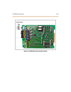 Page 168CO/PBX Conn ections 3 -65
Figure 3-25: BRIB (Basis Rate Interface Board)
ON OF F
SW2 SWI TC HE S:
2
3
4 1 