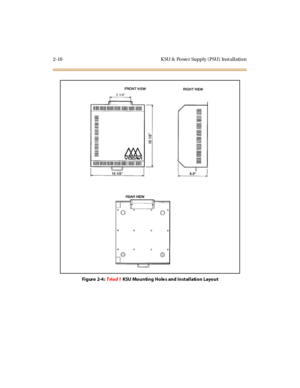 Page 312-10 K SU & Po we r Suppl y ( PSU) Inst al l atio n
Fi gure 2-4 :Triad 1KSU Mounting Holes and Installation Layout 