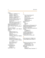 Page 453viMarch 20 01
Station
Attributes - Initializing 11-11
Attributes -  Page A  4-3
Attributes -  Printing 12-9
Attributes - Programming 4-1
Attributes (Page B)  4-16
Day Class of Servic e ( COS) 4-25
Hunting Assignment 2-85
ID Loc k  2-39
Night Class of Service (CO S) 4 -27
Voice Mail Assignments 8-6
Station ID for DSS/DLS Console 4-19
Station Identif ic ation 4-18
Station Message Detail Recording 2-
72
Supervisor (ACD)  6-6
Supervisor Monitor with Barge-In
(ACD)  4 -11
System
Additional Timers 2-1 7...