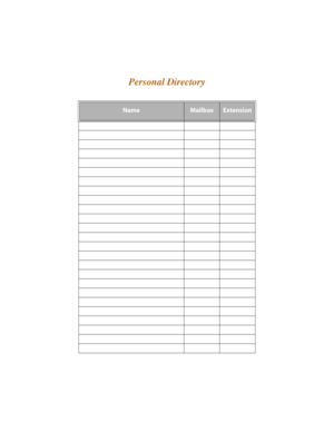 Page 45Personal Directory 
NameMailboxExtension 