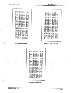 Page 35) 
STARPLUS@ 2448EX 
Hybrid Key Telephone System 
DSS/DLS Console Map 1 
._ 
,. . 
. 
: 
:. .. -; 
. (’ 
3 
--. 
. . 
.‘. ‘,” “’ ’ ;’ 
‘: : . . . A’ ‘.. 
:. 
. ,: 
Issue 3, August 1991 
200-l 9  