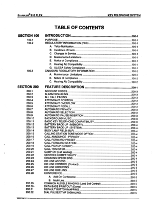 Page 2TABLE OF CONTENTS 
SECTION 100 
100.1 
100.2 
100.3 
SECTION 200 
200.1 
200.2 
200.3 
200.4 
200.5 
200.6 
200.7 
200.8 
200.9 
200.10 
200.11 
200.12 
200.13 
200.14 
200.15 
200.16 
200.17 
200.18 
i 
200.19 
200.20 
t 200.21 
200.22 
200.23 
200.24 
290.25 
200.26 
200.27 
200.28 
200.29 
200.30 s 
200.31 
200.32 
INTRODUCTION 
................................................................... 100-l 
PURPOSE...