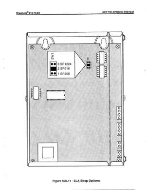 Page 70sTARPLUS@ 616 FLEX KEY TELEPHONE SYSTEM 
. 
Figure 500.11 - SLA Strap Options  