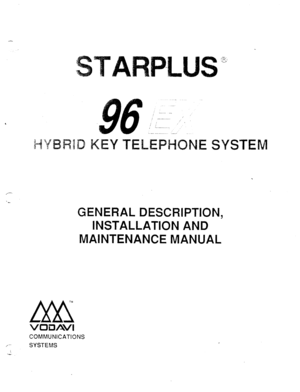 Page 1: ---- --’ I 
__ 
;’ , 
i : 
i----_ 
STE 
GENERAL DESCRIPTION, 
INSTALLATION AND 
MAINTENANCE MANUAL 
COMMUNICATIONS 
,,-- SYSTEMS 
i 
--  