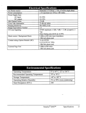 Page 28ecommen 
1 Storage Temperature: 
1 Operating Relative Humidity: 1 -40’ to 185” F 
1 5% to 90% (non-condensing) 
1 
Heat Dissipation (BTU): 1 300 
Starplus@ DHP Specifications 2 1  