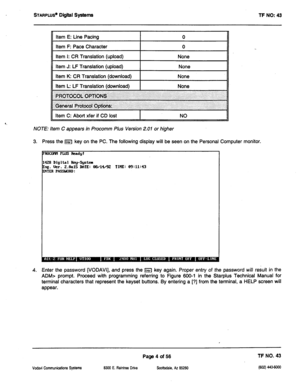 Page 419STARPWS@ Digiil Systems 
TF NO: 43 
Item E: Line Pacing 0 
item F: Pace Character 
0 
Item I: CR Translation (upload) None 
Item J: LF Translation (upload) 
None 
Item K: CR Translation (download) None 
Item L: LF Translation (download) None 
:, :. ,’ ‘7. :::. .‘.‘.‘.‘.‘,‘.~.~.‘.’ ‘.‘.‘,~.~. ‘7. ..‘,‘. :. 1. :;:. .~.~.‘.‘.‘.‘.‘.‘.‘.‘.‘.‘.‘.‘.‘.‘.’.~.’.’.7.’:.’.‘.‘.~.‘. .~.‘.::‘.‘.‘..‘.:‘.‘.‘.‘.‘. .‘.‘.‘.‘.‘.‘.‘.‘.‘.‘.‘.‘.‘.‘.‘. ,.. . . ... 
,::~,~,~~~~~~~~~~~~:~:~:~:~:~~~~:~:~~~~~~:~~~~:~.~.~~~:~~~~~~...