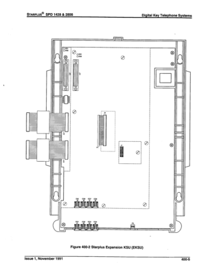 Page 91STARPLUS@ SPD 1428 & 2856 
Digital Key Telephone Systems 
,-------- 
’ 23 __ 
0 
Figure 400-2 Starplus Expansion KSU (EKSU) 
Issue 1, November 1991 
400-S  