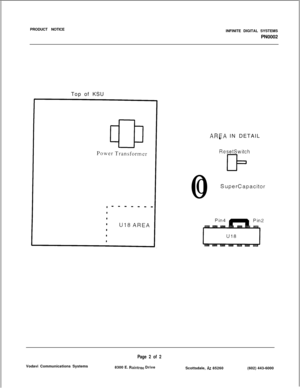 Page 107PRODUCT NOTICE
INFINITE DIGITAL SYSTEMS
PN0002
Topof KSUAREA IN DETAIL
ResetSwitch
500
SuperCapacitor
Page 2 of 28300 E. 
Raintree Drive Vodavi Communications Systems
Scottsdale, AZ 85260(602) 443-6000 