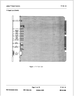 Page 129M&e TM Digital SystemsTF NO: 58
Tl Truk Card (Cont’d)
Figure 3 Tl Trunk Card
Pagellof 46TF NO. 58 