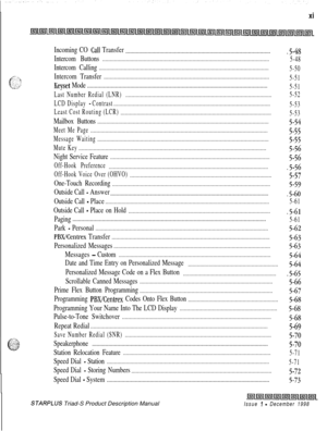 Page 15xi
Incoming CO Call Transfer
...................................................................................................5-48
Intercom Buttons.................................................................................................................
5-48
Intercom Calling...................................................................................................................
5-50
Intercom...