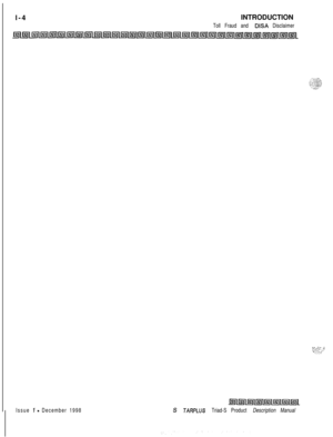 Page 26l-4INTRODUCTIONToll Fraud and DISA Disclaimer
h. .L. .:, I..._ ^,,..-.  .  .._..;..y.;.
Issue ‘I - December 1998S JARPLUS Triad-S Product Description Manual 