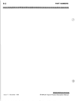 Page 258B-2PART NUMBERS
Issue 7 - November 1998STARPLUS Triad-S Product Description Manual 