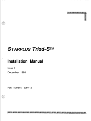 Page 321Installation Manual
Issue 1December 1998
Part Number: 5050-12 