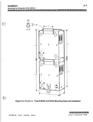 Page 341000000
0
000000
0
Figure 2-4: STARPLUS Triad-S BKSU and EKSU Mounting Holes and Installation
STARPLUS Triad-S Installation Manual
hll5llmImllnlmlml~LIssue I- December 7998 