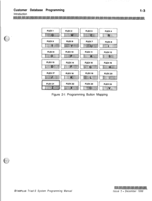 Page 399Customer Database Programming
IntroductionFigure 2-l: Programming Button Mapping
STARPLUS Triad-S System Programming Manual
Issue I - December 1998 