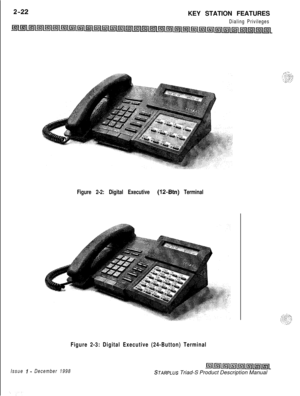 Page 48KEY STATION FEATURESDialing Privileges
Figure 2-2: Digital Executive (IP-Btn) Terminal
Figure 2-3: Digital Executive (24-Button) Terminal
Issue I- December 1998STARPLUS Triad-S Product Description Manual 