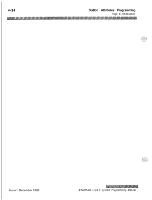 Page 5584-34Station Attributes Programming
Page B IntroductionIssue I- December 1998
STARPLUS Triad-S System Programming Manual 