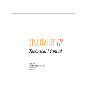 Page 2Technical Manual
VODAVI
TECHNOLOGY, INC.
PN: 9860-00
August, 1999 