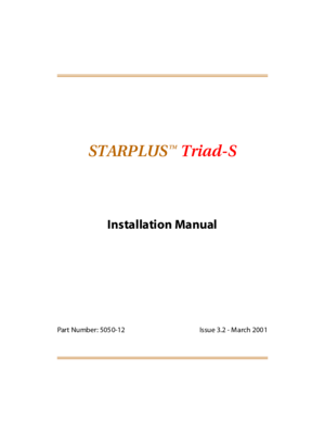 Page 2STARPLUSTriad-S
Installation Manual
Part Number: 505 0-12 Issue 3.2 - M arch 200 1
TM 