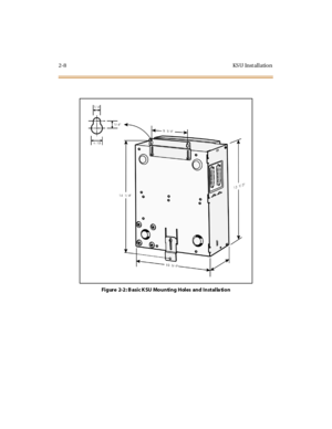 Page 252-8 KSU Installation
Figure 2-2: B asic K SU Mounting Holes and Installa tion 