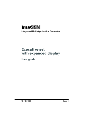Page 1Integrated Multi-Application Generator
Executive set 
with expanded display
 
User guide
76-110-0190/I Issue 1 